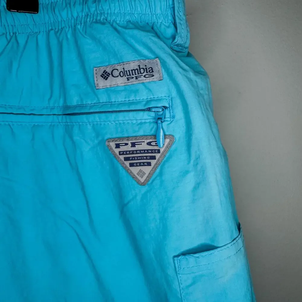 Columbia PFG Aqua Blue Board Shorts Swim Trunk Mesh Lining XXL / 2XL